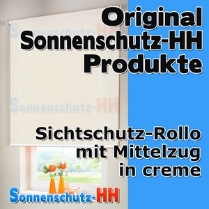 Sichtschutzrollo Mittelzug-Rollo 42 x 240 cm / 42x240 cm creme